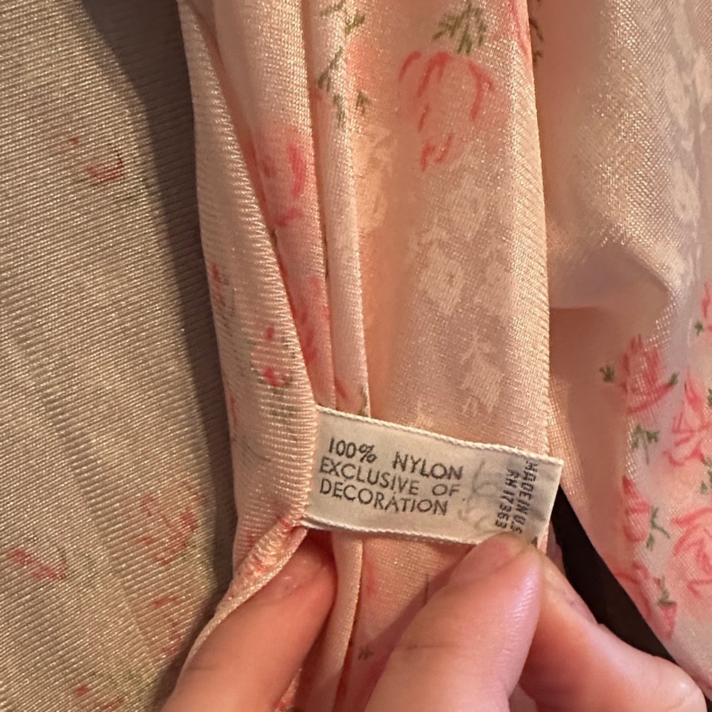 Komar Kids Pink Floral Satin Maxi Robe with Cream Accents - Picture 3 of 7